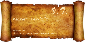 Vainer Teréz névjegykártya